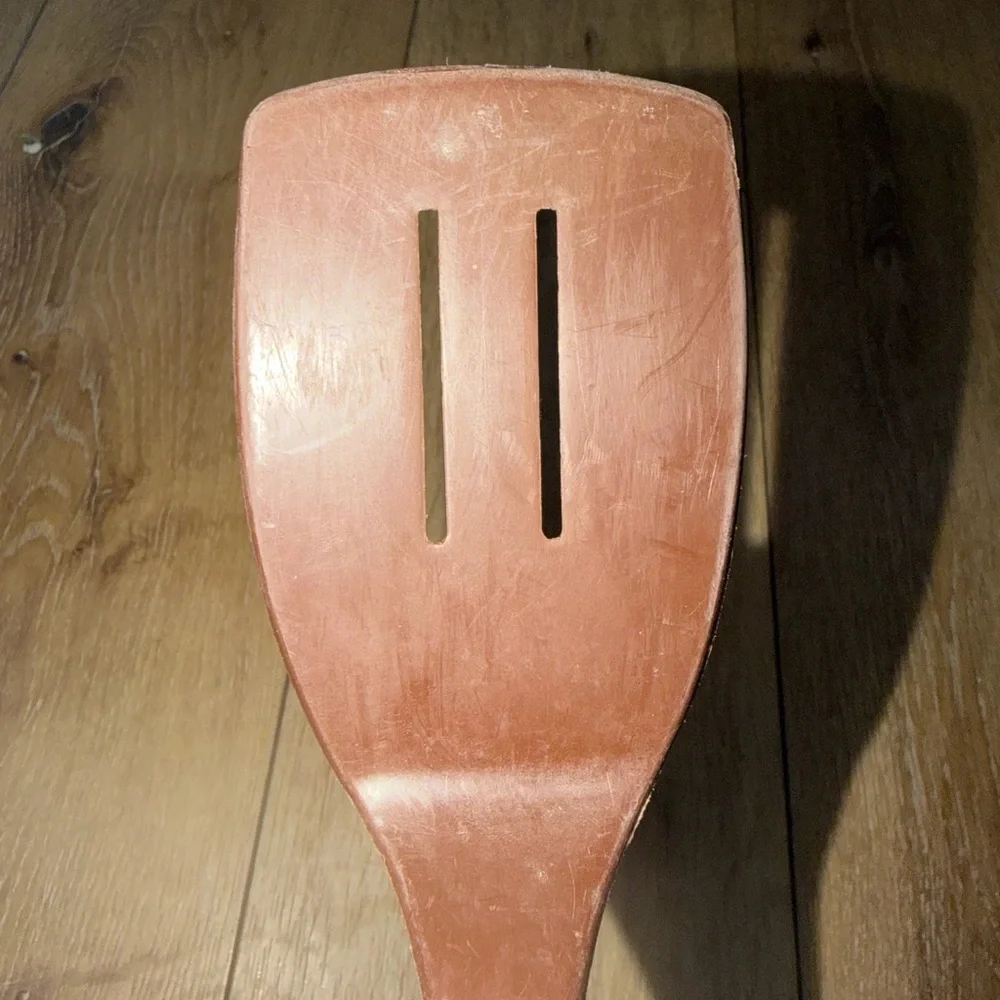 ENSAR Corp 2 Slot VTG Brown Nylon Slotted Spatula Flipper Turner Kitchen Cooking